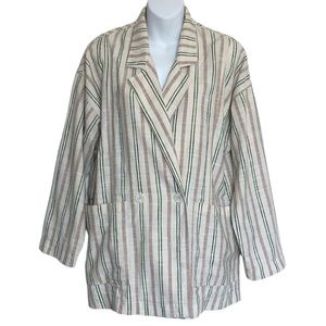 Anthropologie Maeve Danielle Cotton Stripe Blazer Size S